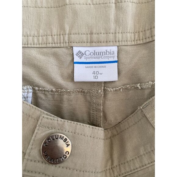 Columbia Khaki Chino Shorts Mens 40W/10 Pockets - Picture 3 of 6
